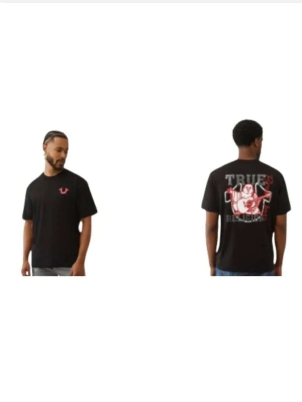 True Religion Men's Black Graphic Logo Tee